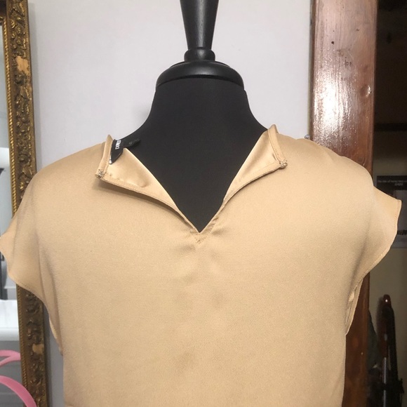 Express Beige Ruched Blouse - Picture 6 of 8